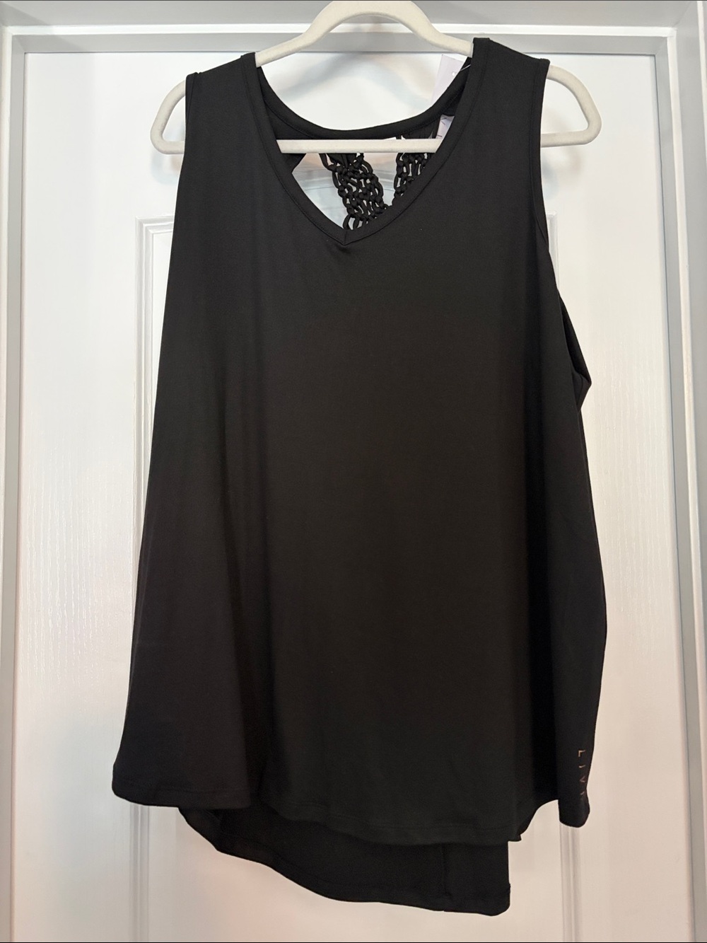 Women’s Black V-Neck Sleeveless Tank with Lace Back